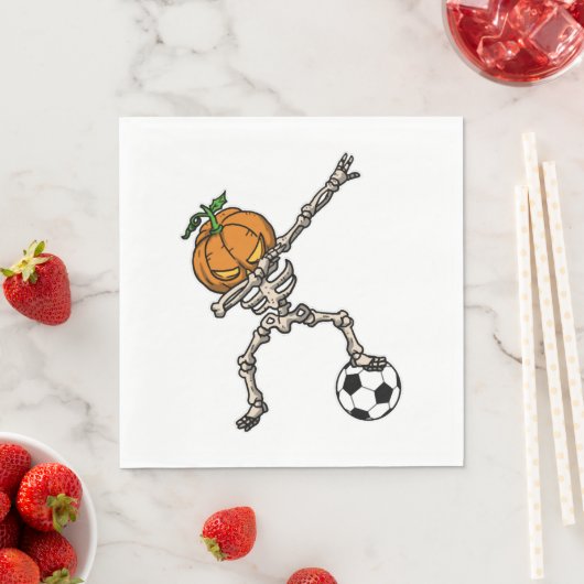 Serviette En Papier Drôle Dabbing Citrouille Head Soccer Idée cadeau (En situation)