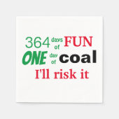 Serviette En Papier Drôle de dire charbon de Noël (Devant)