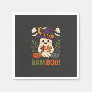 Serviette En Papier Drôle de Halloween Mahjong Bam Boo Fantôme ÉpoUVan