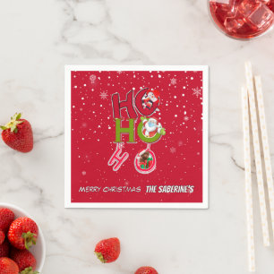 Serviette En Papier Drôle de HO HO HO Noël rétro