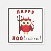 Serviette En Papier Drôle Devil Owl Trick ou Treat Halloween Party (Devant)