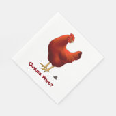 Serviette En Papier Drôle Devinez Qui Poulet Poo Rouge Hen (Coin)