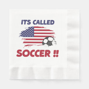 Serviette En Papier Drôle drapeau américain son appelé SOCCER pas FOOT
