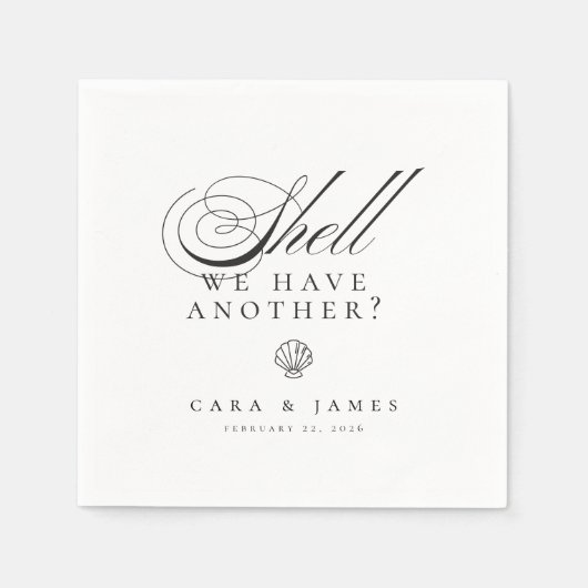 Serviette En Papier Drôle Drink Beach Shell Cocktail Mariage (Devant)