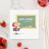 Serviette En Papier Drôle enseignant de dessin animé Bienvenue à l'éco (En situation)