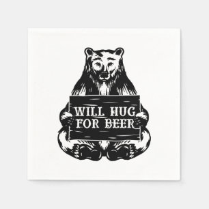 Serviette En Papier Drôle étreinte bar à bière