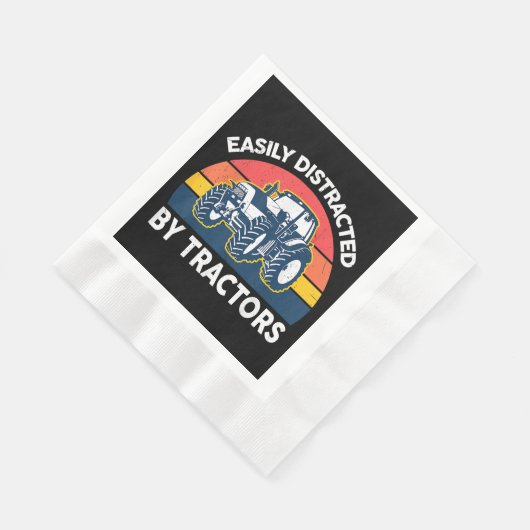Serviette En Papier Drôle Facilement Distrait Par Tracteurs-Chemises F (Coin)