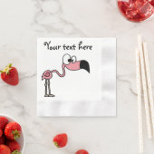 Serviette En Papier Drôle Flamant rose rose dessin d'oiseau (En situation)