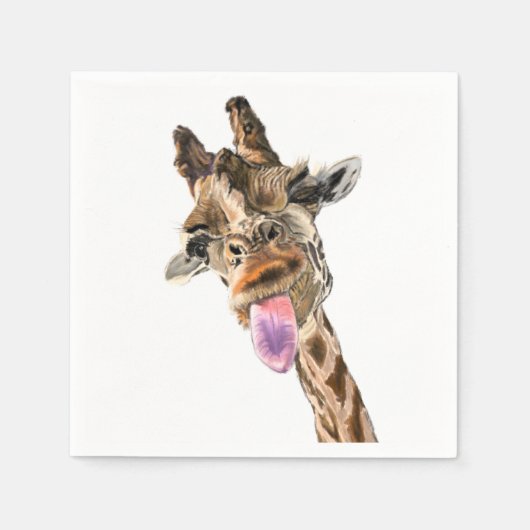 Serviette En Papier Drôle Giraffe serviettes sourire (Devant)