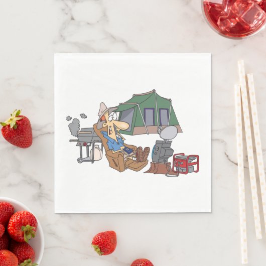Serviette En Papier Drôle Glamping Cartoon Camping de luxe (En situation)
