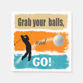 Serviette En Papier Drôle Golf attrapez vos balles ID963 (Devant)