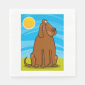 Serviette En Papier Drôle gros chien Brown assis au soleil (Devant)
