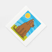 Serviette En Papier Drôle gros chien Brown assis au soleil (Coin)