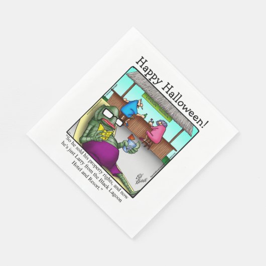 Serviette En Papier Drôle Halloween Humour déjeuner serviettes (Coin)