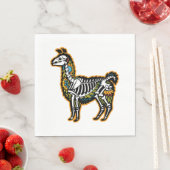Serviette En Papier Drôle Halloween Llama Skeleton Graphisme - (En situation)