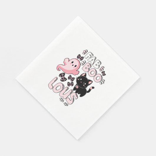 Serviette En Papier Drôle Halloween rose Fantôme Spooktacular Chat Fab (Coin)
