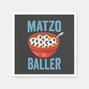 Serviette En Papier Drôle Hanukkah Football Athlète Juif Matzo Baller