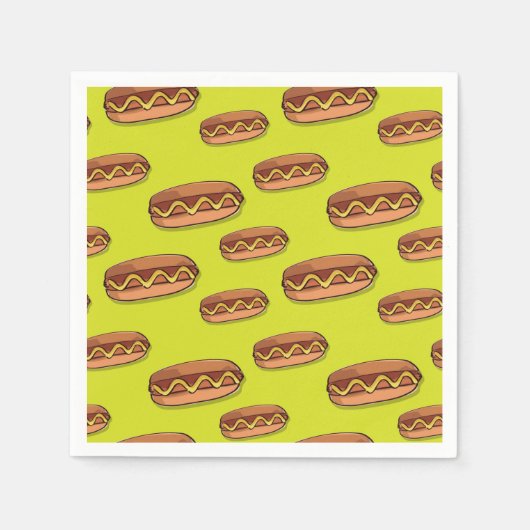 Serviette En Papier Drôle Hot Dog Conception alimentaire (Devant)