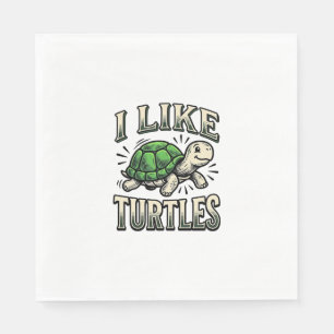 Serviette En Papier Drôle J'aime les Tortues Vintage T-shirt de Tortue