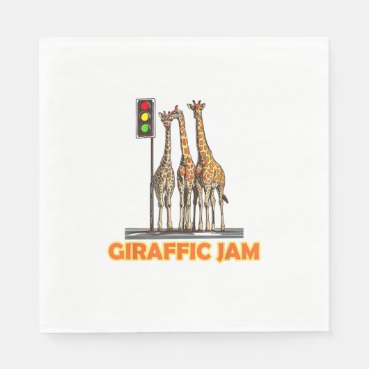Serviette En Papier Drôle Jam de la Giraffe de Pun (Devant)