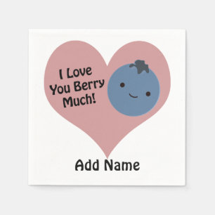 Serviette En Papier Drôle Je T'Aime Berry Beaucoup mignon Kawaii Blueb
