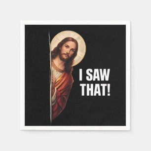 Serviette En Papier Drôle Jésus "Je l'ai vu" design de meme chrétien