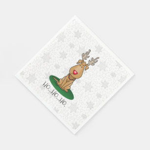 Serviette En Papier Drôle Jingle Ce Chien Rinde Du Nez Rouge Mignonne