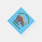 Serviette En Papier Drôle joyeux dessin d'orignal illustration serviet (Coin)