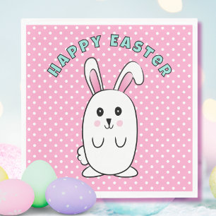 Serviette En Papier Drôle lapin de Pâques Cartoon rose blanc bleu mou