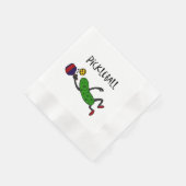 Serviette En Papier Drôle Leaping Pickleball Pickle Cartoon (Coin)