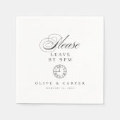 Serviette En Papier Drôle Leave By 21H Cocktail Mariage (Devant)