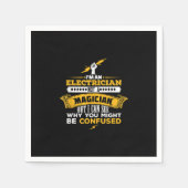 Serviette En Papier Drôle Lineman Cadeau Un Electricien (Devant)