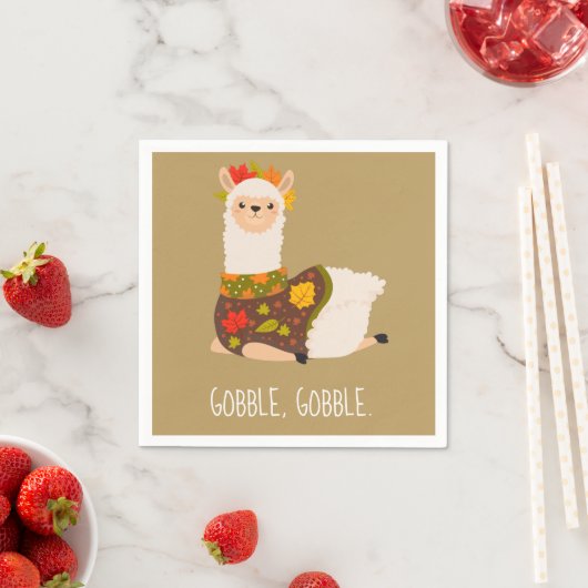 Serviette En Papier Drôle Llama Turquie Thanksgiving (En situation)