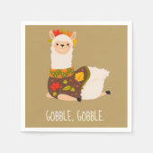 Serviette En Papier Drôle Llama Turquie Thanksgiving (Devant)