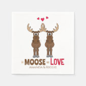 Serviette En Papier Drôle Mariage mignon Humour Whimsical Moose Party (Devant)