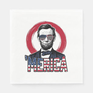 Serviette En Papier Drôle Merica Patriotique Président Vintage Vecteur