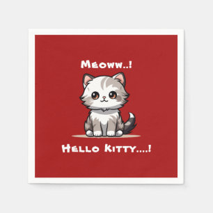 Serviette En Papier Drôle mignon Chat Catmas Humour