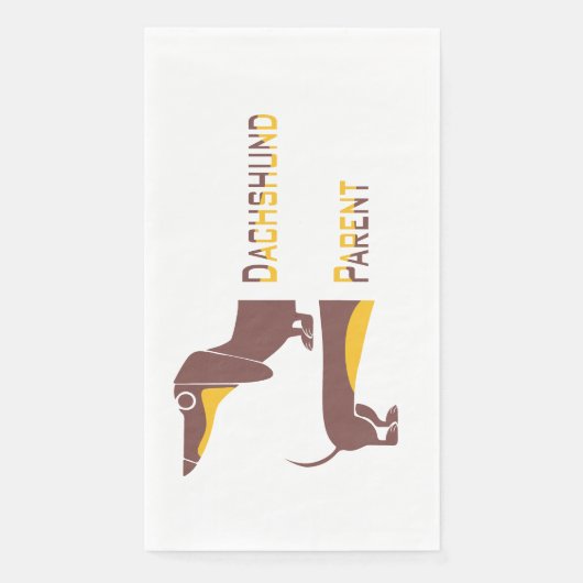 Serviette En Papier Drôle mignon dachshund pour parent chien long (Devant)