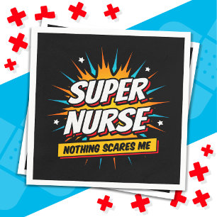 Serviette En Papier Drôle mignon Sarcastique Superhero Infirmière Appr
