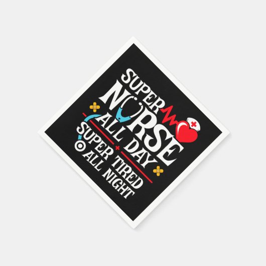 Serviette En Papier Drôle mignon Super Fatigué Nurse Day Shift Nuit (Coin)