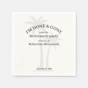 Serviette En Papier Drôle Moderne Fini & Parti Fête de Retraite du Pal