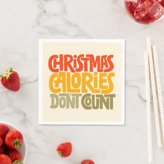 Serviette En Papier Drôle Noël Calories Ne comptez pas le design (En situation)