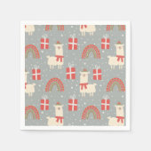 Serviette En Papier Drôle Noël Llamas serviettes (Devant)