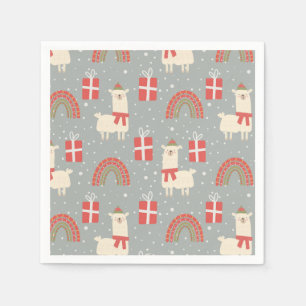 Serviette En Papier Drôle Noël Llamas serviettes