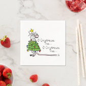 Serviette En Papier Drôle Noël mignon Souris Arbre Cartoon (En situation)