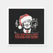 Serviette En Papier Drôle Noël Président Trump Pyjamas Vilains Noël (Devant)