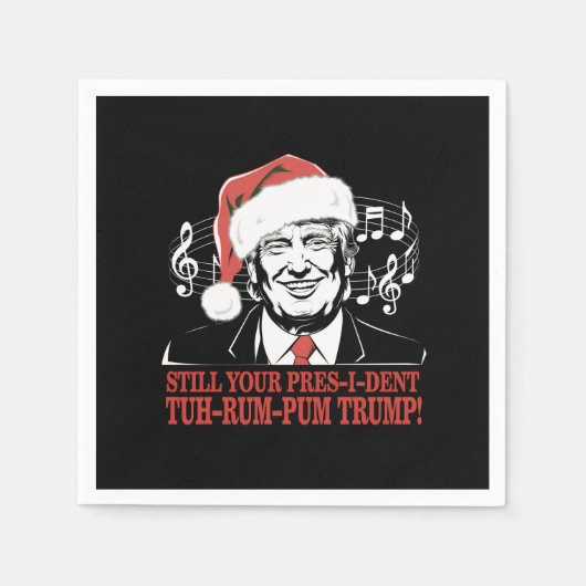 Serviette En Papier Drôle Noël Président Trump Pyjamas Vilains Noël (Devant)