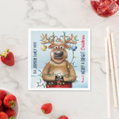 Serviette En Papier Drôle Noël Reindeer Holiday Cheval (En situation)