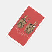 Serviette En Papier Drôle Noël Reindeer serviettes de toilette invités (Coin)