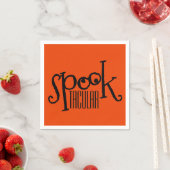 Serviette En Papier Drôle Orange Black Eyeballs Spooktacular Pun (En situation)